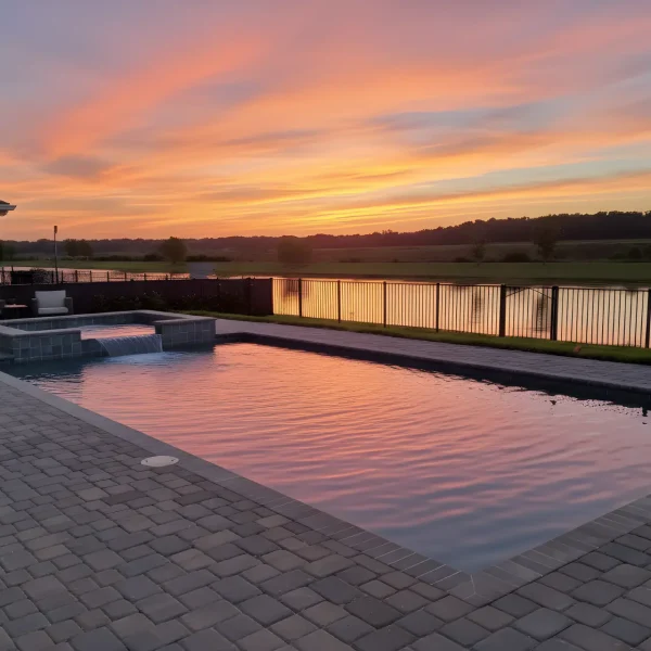 luxury pool design with spa features